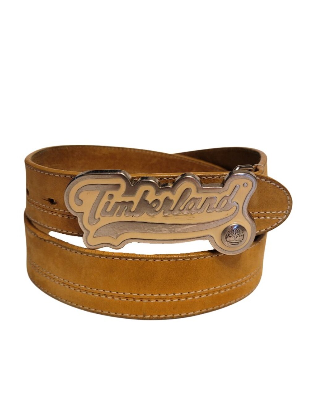 Timberland Spell Out Logo Leather Belt